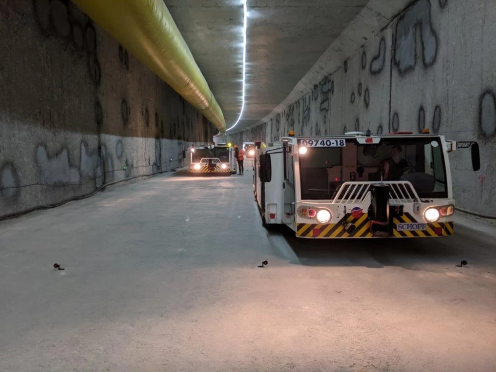 Epreuve de résistance du radier dans le tunnel de CDG - Septembre 2020